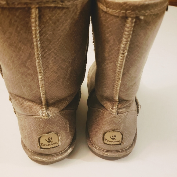 Bearpaw Boots Womens 11 Warm Snakeskin Gray Print Winter Fur Lined - Picture 3 of 7